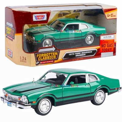 1974 Maverick GRABBER Green 1/24 DIECAST MODEL CAR by Motormax Forgotten Classics Series 73332 79043