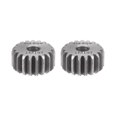 HARFINGTON 2pcs Straight Spur Gear 6mm Bore 19T Mod-1 Hardened 45# Steel Spur Diff Differential Motor Gear RC Car Replacement Parts