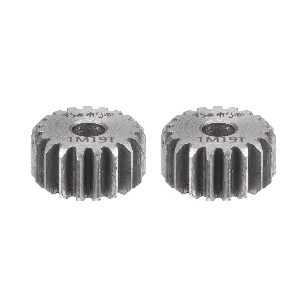 HARFINGTON 2pcs Straight Spur Gear 6mm Bore 19T Mod-1 Hardened 45# Steel Spur Diff Differential Motor Gear RC Car Replacement Parts