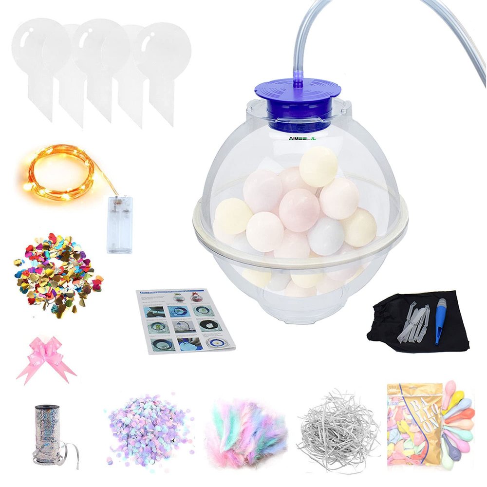 Balloon Stuffing Machine Balloon Stuffer Tool Kit with 9 Accessories Gift Wrap Machine for Filling Plush Toys Bouquets Wedding Party Christmas Decoration (PURPLE)