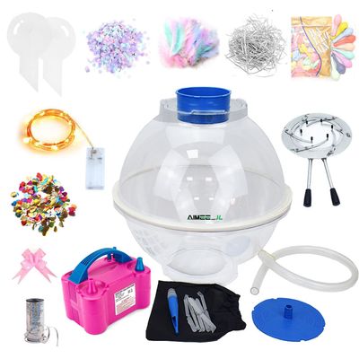 Balloon Stuffing Machine Balloon Stuffer Tool Kit with Expander Balloon Pump & 9 Accessories Gift Wrap Machine for Filling Plush Toys Bouquets Wedding Party Christmas Decoration (BLUE)