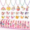 WESAYEE Kids Play Jewelry for Girls 4-6, Unicorn Necklace and Bracelet Set Ring for Little Girls Jewelry Ages 4-6 6-8, Toddler Birthday Gift Princess Dress Up for 5 6 3 8 7 4 Year Old view 1