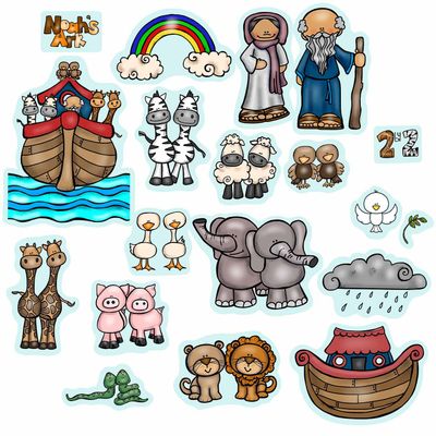 Noah's Ark Felt Story Set Bible Flannel Board Stories 20 Pieces Activity Pages Precut Figures noah