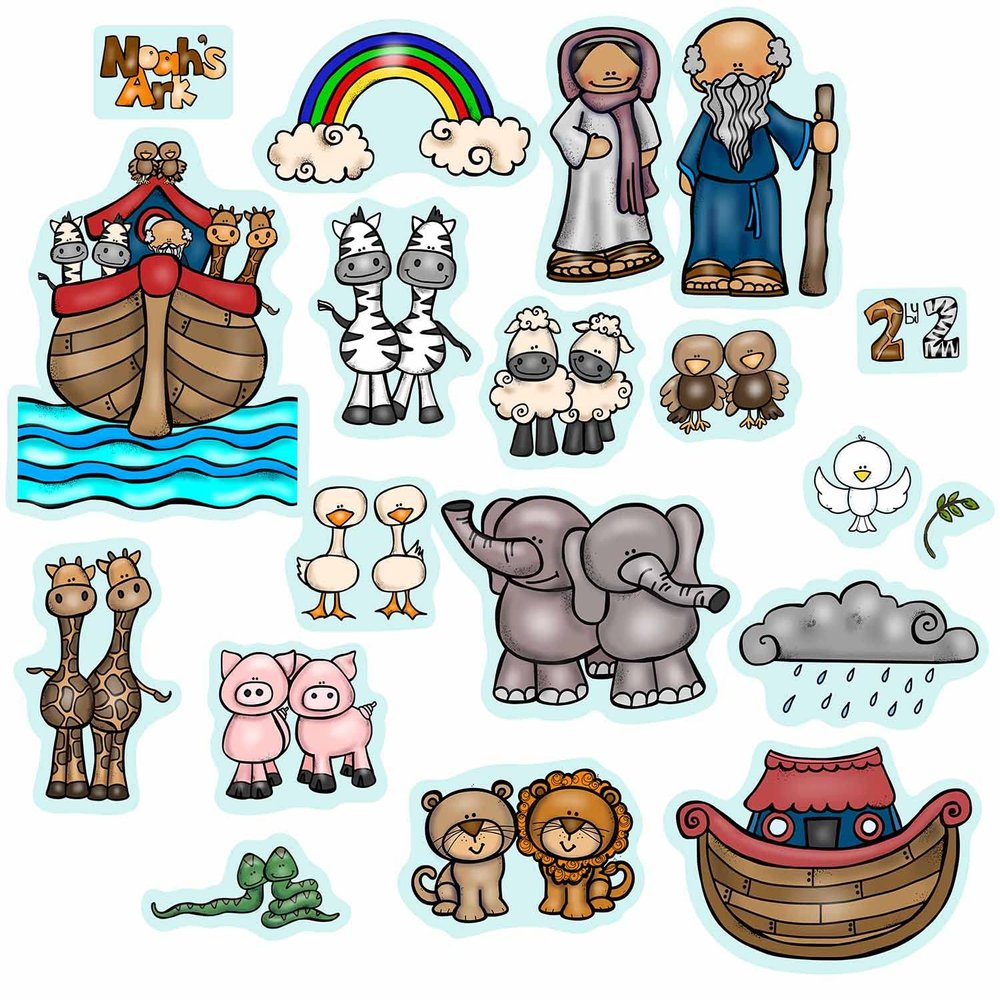 Noah's Ark Felt Story Set Bible Flannel Board Stories 20 Pieces Activity Pages Precut Figures noah
