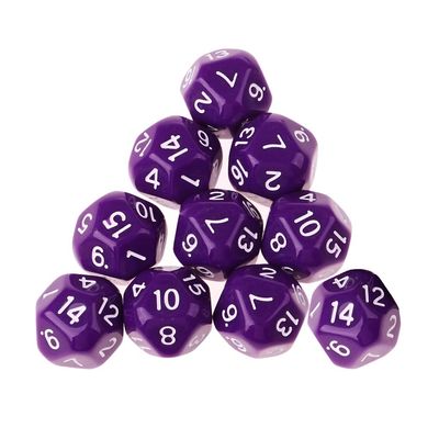 HXSCOO 10Pcs 16 Sided D16 Acrylic Dices Table Game Accessory Toys for Education Or School Supplies (Color : Purple)