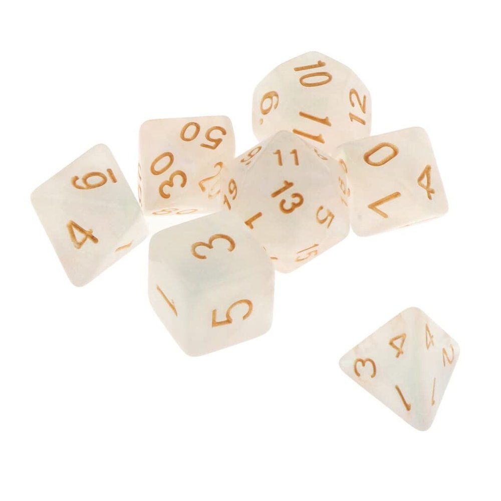 HXSCOO 7Pc Multi-Sided Dices Set D4-D20 for Roleplaying Party Casino Board Game Toy (Color : Style 6)