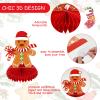 10 Pieces Christmas Gingerbread Man Party Ornaments Decorations Merry Xmas Gingerbread Man Snowflake Snowman Party Honeycomb Centerpieces Christmas Party Table Toppers Double Sided Dcor for Merry view 3