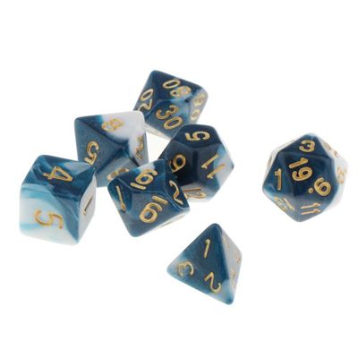 HXSCOO 7Pcs Polyhedral Dice Polyhedral Game Dices Set for D20 D12 D10 D8 D6 D4 Table Board Game (Color : Dark Khaki)