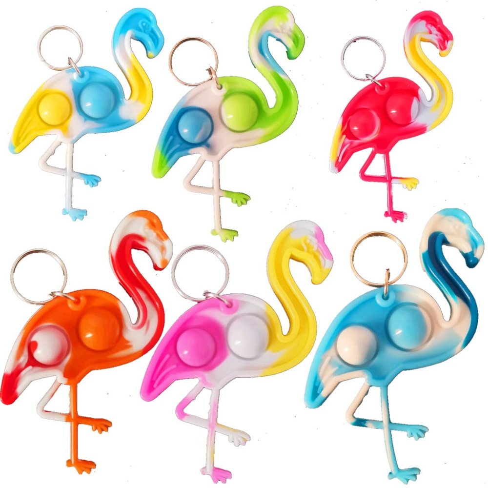 PSDFH 30 Packs Funny Summer Present Unique Mini Flamingo Assorted fidgets Bubble Toys for Kids Children Classroom Students Gifts from Teacher,Birthday Party Favors
