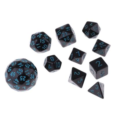 HXSCOO 10 Pieces Acrylic Polyhedral Dice for Dice Casino Party Game (Color : Blue)