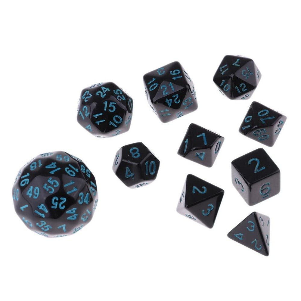 HXSCOO 10 Pieces Acrylic Polyhedral Dice for Dice Casino Party Game (Color : Blue)