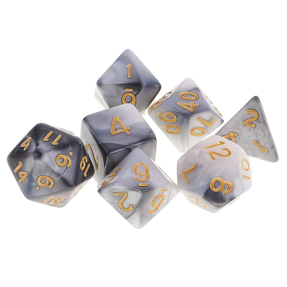 HXSCOO 7Pcs Polyhedral Dice Polyhedral Game Dices Set for D20 D12 D10 D8 D6 D4 Table Board Game (Color : Red)