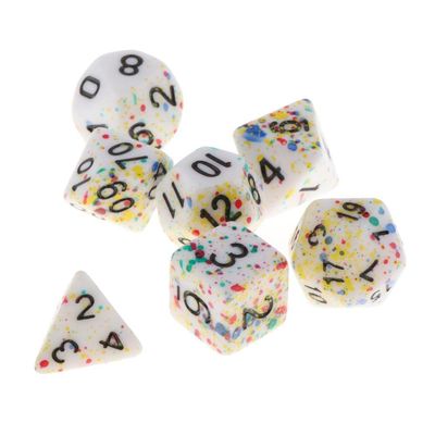 HXSCOO 7Pcs Polyhedral Dice Polyhedral Game Dices Set for D20 D12 D10 D8 D6 D4 Table Board Game (Color : Lavender)
