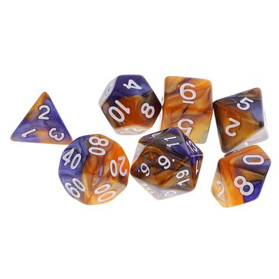 HXSCOO 7Pcs Polyhedral Dice Polyhedral Game Dices Set for D20 D12 D10 D8 D6 D4 Table Board Game (Color : Purple)