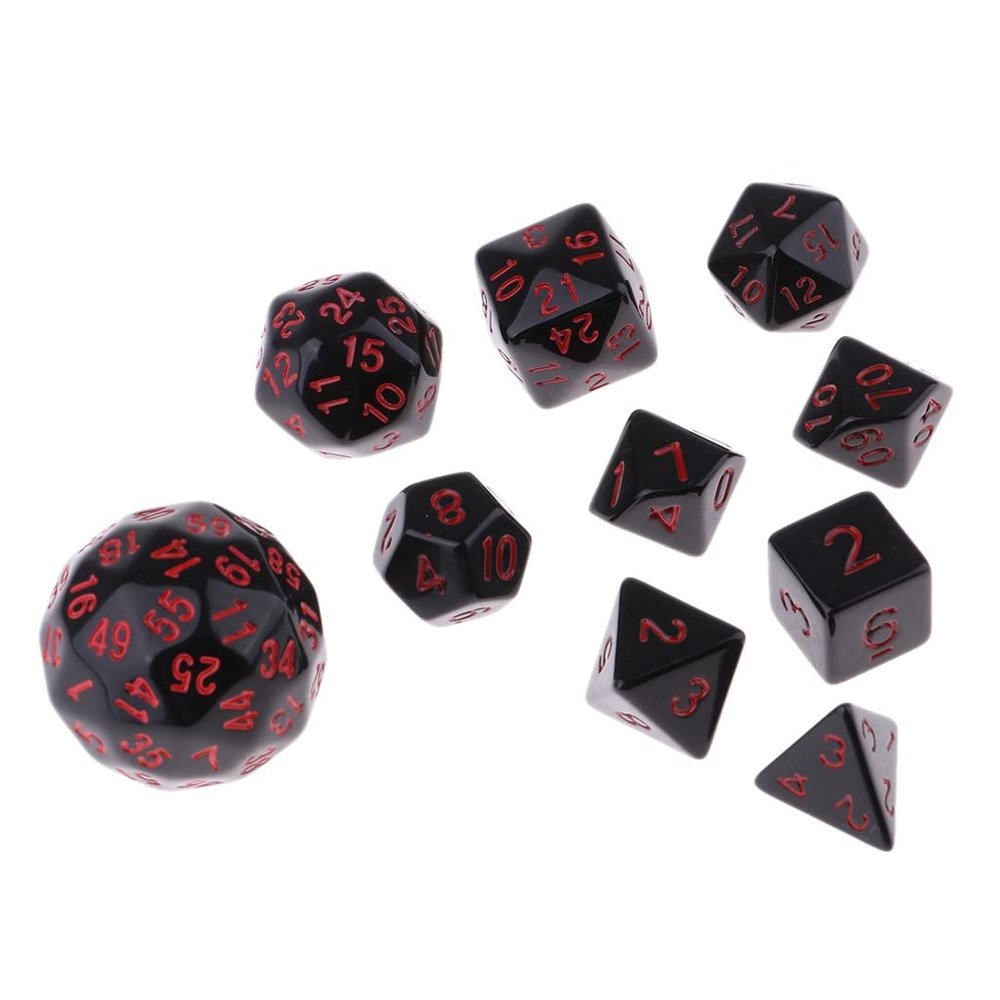 HXSCOO 10 Pieces Acrylic Polyhedral Dice for Dice Casino Party Game (Color : Red)