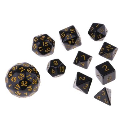 HXSCOO 10 Pieces Acrylic Polyhedral Dice for Dice Casino Party Game (Color : Yellow)