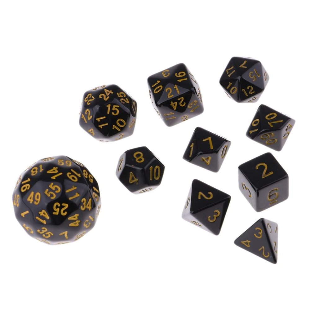 HXSCOO 10 Pieces Acrylic Polyhedral Dice for Dice Casino Party Game (Color : Yellow)