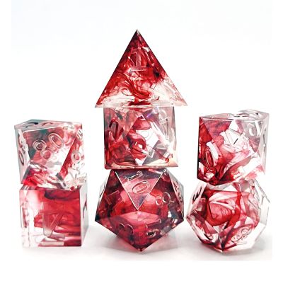 HXSCOO 7Pcs Resin Polyhedral Dice D4 D6 D8 D10 D12 D20 Play Entertainment Toys Party Game Table Game for Role Playing Game Party Bar (Color : Style H)