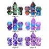 HXSCOO 7Pcs Resin Polyhedral Dice D4 D6 D8 D10 D12 D20 Play Entertainment Toys Party Game Table Game for Role Playing Game Party Bar (Color : Style H) view 3