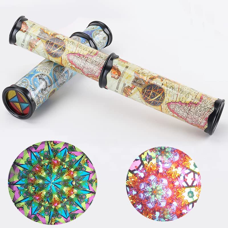 ZOMTOP 2 Pack Classic Kaleidoscope Toy Magic Rotating Kaleidoscope Stretchable Long World Kaleidoscope Educational Toy Kaleidoscope for Children Gifts(Two Colors)