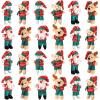 24 Pcs 4.72 Inch Christmas Mini Bear Stuffed Animal Christmas Tree Decorations Mini Plush Toy Santa Reindeer Bear Snowman Ornaments Stuffed Animal for Home Xmas Tree Party Hanging Decorations view 1