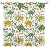 ANHOPE Dinosaur Curtains - Kids Boys Cute Dino Tropical Leaves Flowers Animals Print Pattern Waterproof Grommet Window Drapes for Children Toddler Nursery Baby Bedroom Playroom 2 Panels W42 x L63 view 1