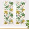 ANHOPE Dinosaur Curtains - Kids Boys Cute Dino Tropical Leaves Flowers Animals Print Pattern Waterproof Grommet Window Drapes for Children Toddler Nursery Baby Bedroom Playroom 2 Panels W42 x L63 view 2