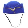 Ipetboom Flight Attendant Costume Flight Attendant Hat, 1 Pc Beret Hat Air Hostess Felt Stewardess Cap for Halloween Cosplay Costume Accessories view 1