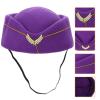 Ipetboom Flight Attendant Costume Flight Attendant Hat, 1 Pc Beret Hat Air Hostess Felt Stewardess Cap for Halloween Cosplay Costume Accessories view 2