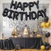 16 Inch Happy Birthday Banner Balloon - Black Letters Foil Balloons With Ribbon, Self Inflating Letter Balloon Bunting for Men Women Birthday Party Decorations Supplies view 4