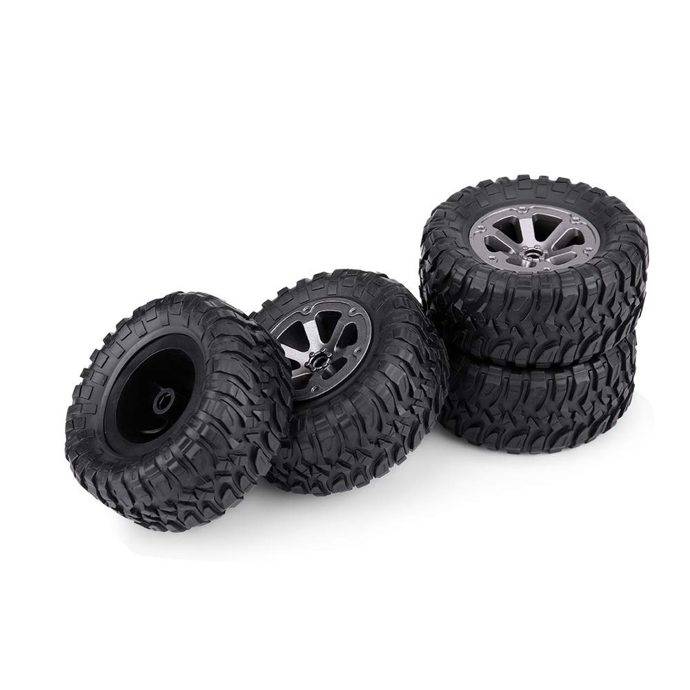 RC Crawler Truck er Rubber Tires and Edge, 4 Pcs 1 : 16 Crawler Tires Rubber Tyres RC Accessory Remote Control Militaty Car Part, Compatible with 1/16 Crawler, 4 Pcs 1 : 16 Crawler Tires Rubbe