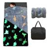 Kids Sleeping Bag Glow in The Dark Toddler Slumber Bag Dinosaurs Toddler Nap Mats for Preschool Daycare Shining Luminous Soft Sleepover Sack for Boys Girls Kindergarten view 1
