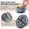 10 Pack Silicone Baby Feeding Set, Toddlers Led Weaning Feeding Supplies with Suction Baby Bowl Divided Plate Adjustable Bib Soft Silicone Spoon Fork, Infant Self Eating Utensil Set (Gray, Khaki) view 4