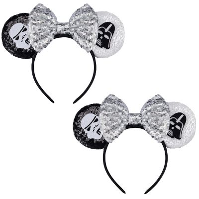 FANYITY Mouse Costume Ears,2 Pcs Mouse Ears Headbands for Girls & Women Party,Size Free (Skull 2)