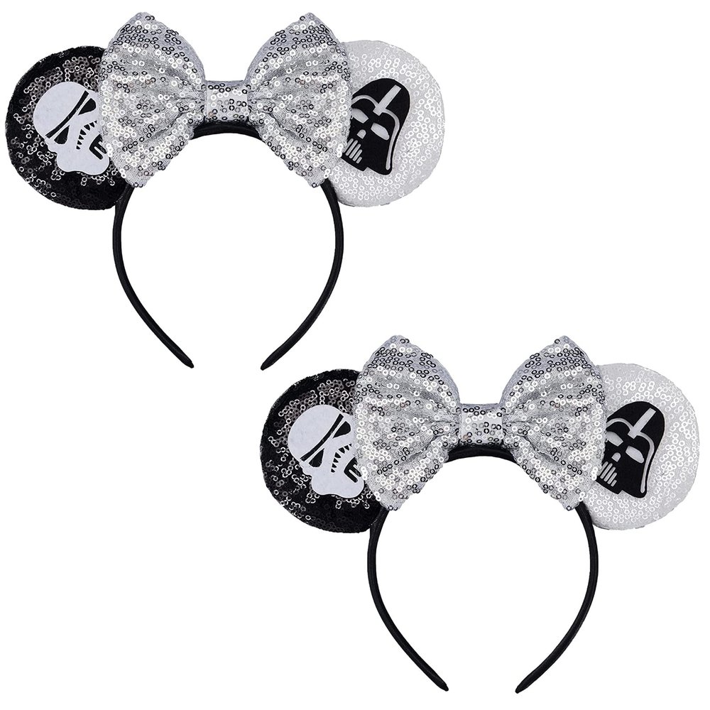 FANYITY Mouse Costume Ears,2 Pcs Mouse Ears Headbands for Girls & Women Party,Size Free (Skull 2)
