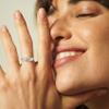 PABBEU Anxiety Ring for Women 925 Sterling Silver Fidget Ring With Cubic Zircon Adjustable Stress Spinner Anxiety Ring for Women view 3