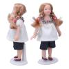 Dollhouse Girl Doll, 1/12 Scale Ceramic and Cloth Miniature Porcelain Girl Dollhouse with T Shirt Shorts view 1