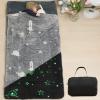 Grey Kids Sleeping Bags for Boys Girls Glow in The Dark Stars Space Slumber Bag Super Soft Nap Mat for Daycare Sleepovers | with Zipper Pillow Pocket and Carrying Bag view 1