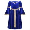 CHICTRY Kids Girls Long Sleeve Medieval Princess Dress Halloween Cosplay Renaissance Maxi Dresses Ball Gowns Blue 16 Years view 3