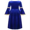 CHICTRY Kids Girls Long Sleeve Medieval Princess Dress Halloween Cosplay Renaissance Maxi Dresses Ball Gowns Blue 16 Years view 4