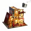 TOPBSFARNY 3D Wooden Book Stand Puzzle DIY Dollhouse Wood Bookends Book Nook Model Building Kit with LED Light for Teens and Adults to Build-Creativity Gift for Birthdays Christmas Halloween (Music) view 1