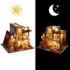 TOPBSFARNY 3D Wooden Book Stand Puzzle DIY Dollhouse Wood Bookends Book Nook Model Building Kit with LED Light for Teens and Adults to Build-Creativity Gift for Birthdays Christmas Halloween (Music) view 3