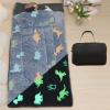 Blue Dinosaurs Kids Sleeping Bags for Boys Girls Glow in The Dark Slumber Bag Super Soft Nap Mat for Daycare Sleepovers | with Zipper Pillow Pocket and Carrying Bag view 1