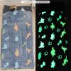 Blue Dinosaurs Kids Sleeping Bags for Boys Girls Glow in The Dark Slumber Bag Super Soft Nap Mat for Daycare Sleepovers | with Zipper Pillow Pocket and Carrying Bag view 3