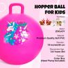 ZOOJOY Hopper Ball, Pink Bouncy Balls for Kids, 18 Inch Sit on Jumping Toys with Handle for Girls Gift Aged 3-8, Inflatable Unicorn Bounce Hopper Balls Toy with Pump view 2