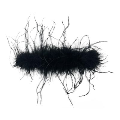 Girls Slap Bracelet, Plush Feather Patting Hair Supplies Wristband Buckle for Women Wrist Decoration Children Party Kids, Black