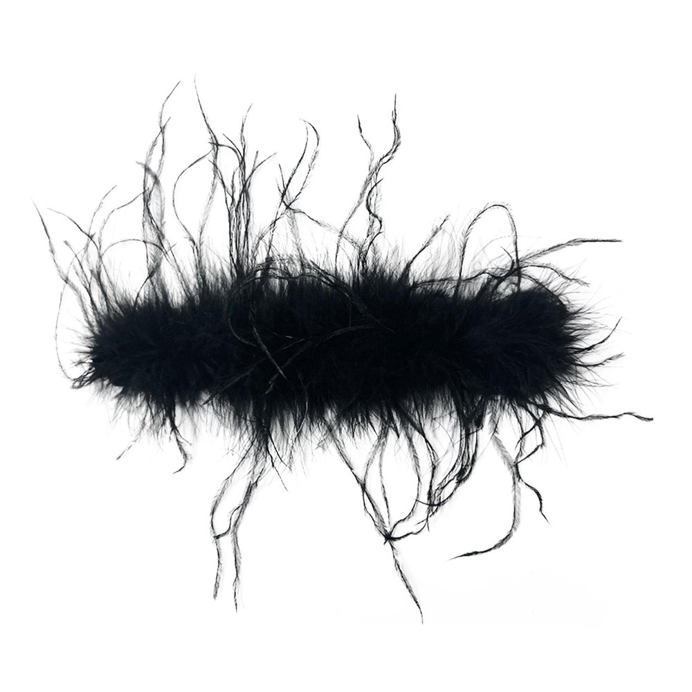 Girls Slap Bracelet, Plush Feather Patting Hair Supplies Wristband Buckle for Women Wrist Decoration Children Party Kids, Black