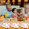 3PCS Thanksgiving Tablecloth Fall Tablecloth Rectangle Disposable Plastic Tablecloths Autumn Maple Leaves Pumpkin Table Cover for Thanksgiving Fall Harvest Party Holiday Dining Home Decor (54X108inch) view 3