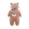Baby Costumes Hooded Girls Cute Jumpsuit Infant Sleeve Cartoon Warm Fleece Long Romper Baby Boys (Coffee, 0-3 Months) view 1