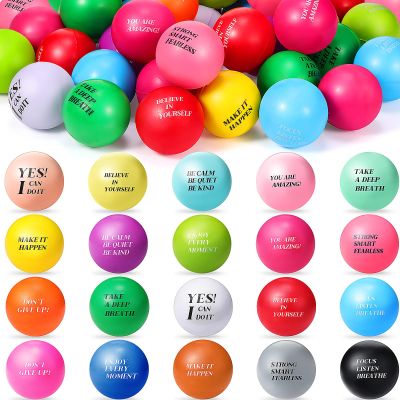 Jerify Stress Balls for Adults 200 Pcs Colorful Foam Inspirational Gift Toys with Motivational Relief Quotes Bulk Stress Squeeze Balls for Office Relief Employee Appreciation Gift